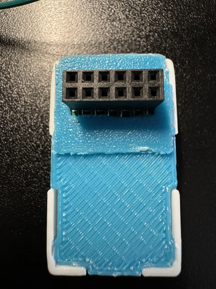 Blue GPIO back plate being fitted to the MSR-2